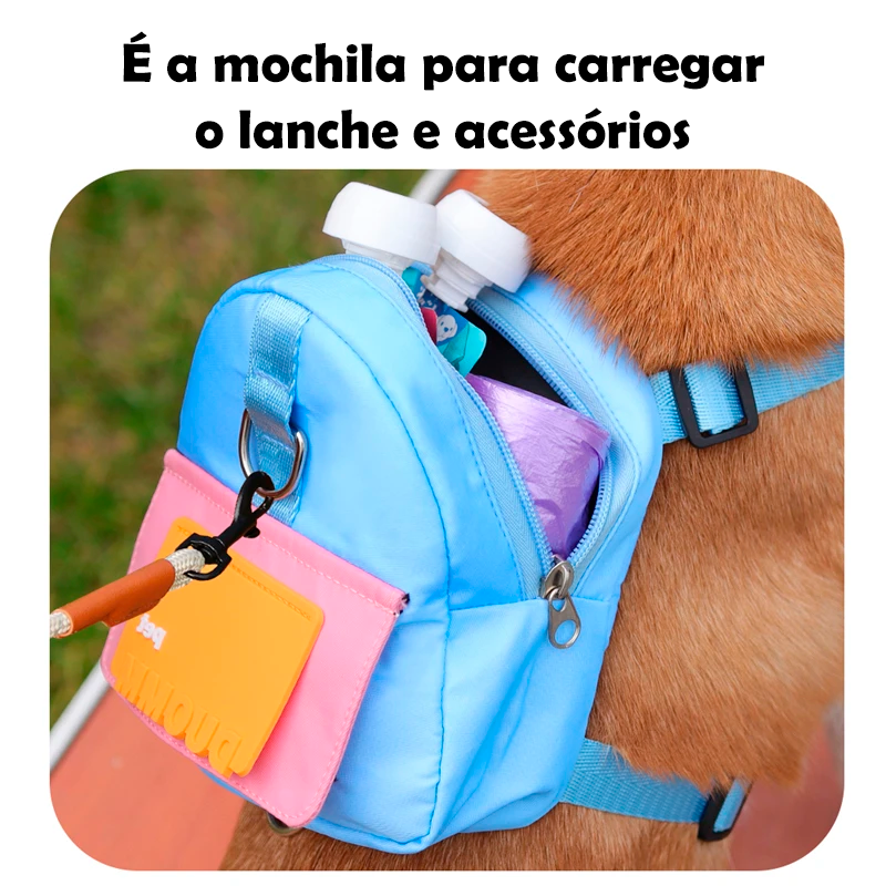Mochila de Passeio para Cães e Gatos Pet Backpack em Poliéster