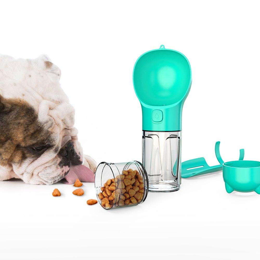 Garrafa de Água 3 em 1 para Cachorros com Pá e Dispenser