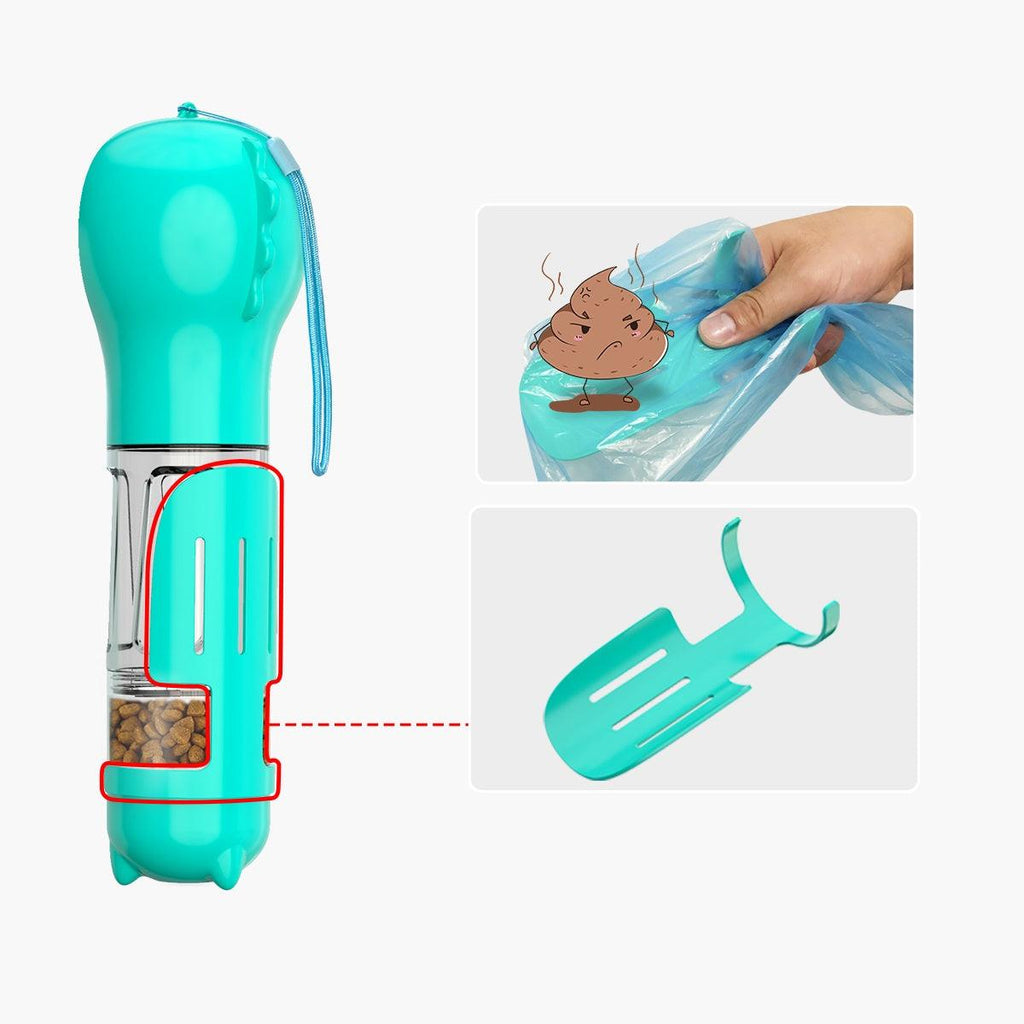 Garrafa de Água 3 em 1 para Cachorros com Pá e Dispenser