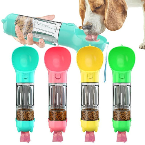 Garrafa de Água 3 em 1 para Cachorros com Pá e Dispenser