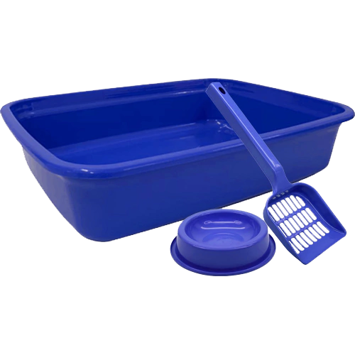 Kit Gato 3 Peças Bandeja Pá e Comedouro Antiformiga