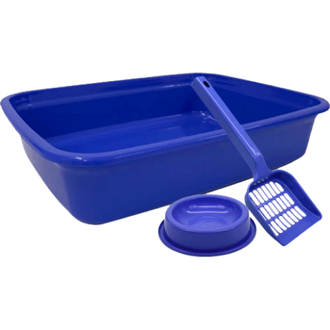 Kit Gato 3 Peças Bandeja Pá e Comedouro Antiformiga