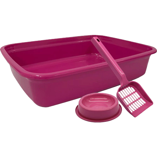 Kit Gato 3 Peças Bandeja Pá e Comedouro Antiformiga