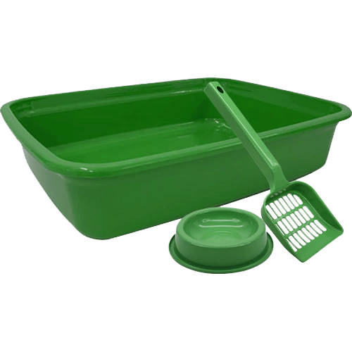Kit Gato 3 Peças Bandeja Pá e Comedouro Antiformiga