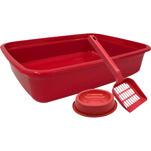 Kit Gato 3 Peças Bandeja Pá e Comedouro Antiformiga